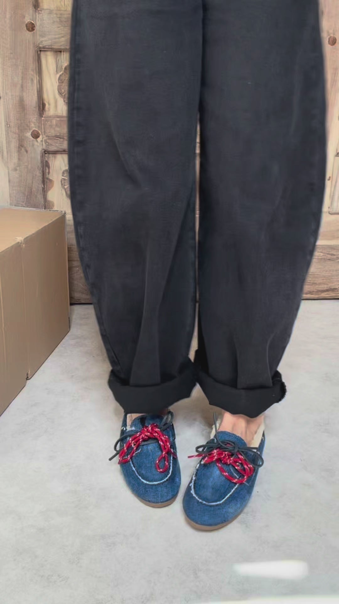 Mocassins Fourrés Femme Pavement – Denim