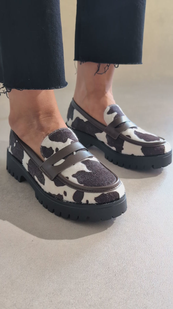 Mocassins imprimé vache