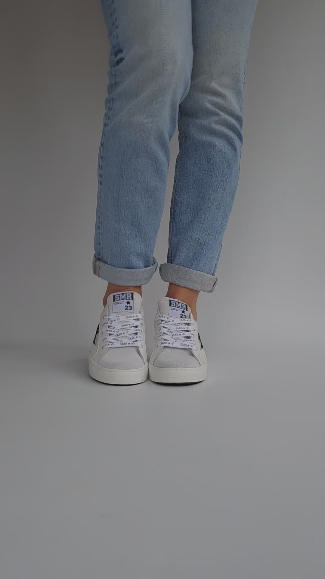 Baskets Semerdjian Maya D378 Blanc & glitter Noir