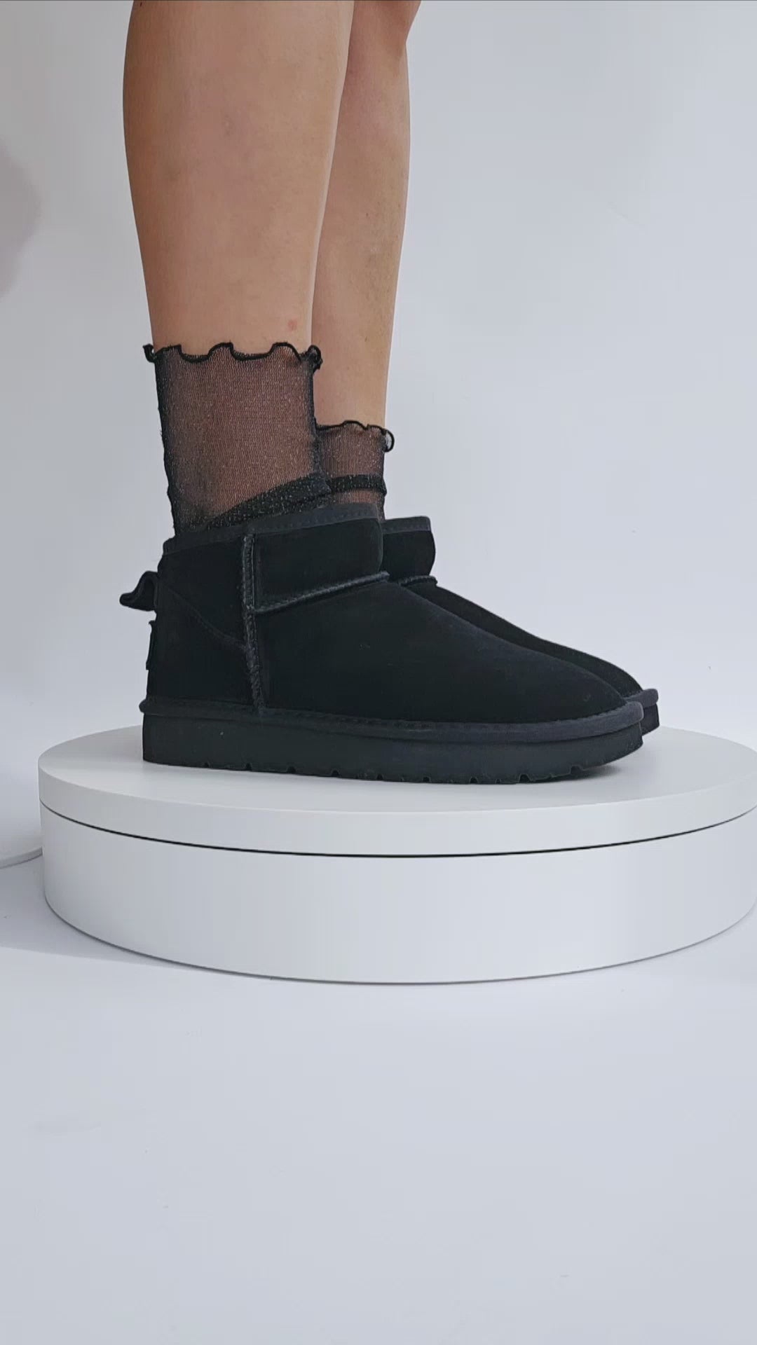 Boots fourrées Cuir ultra-mini Noir