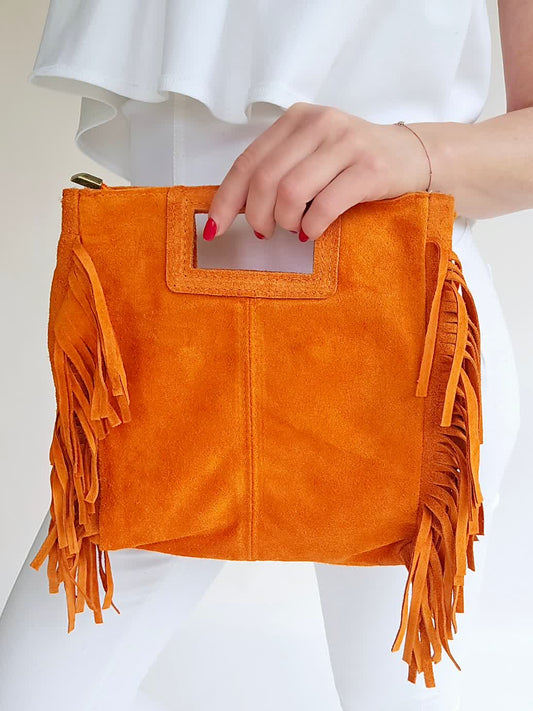 Sac bandouillère Frange Orange