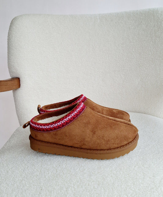 Chaussons fourrés Camel/RED
