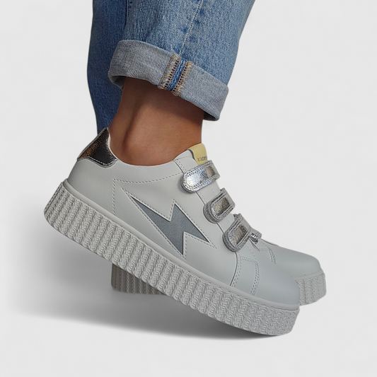 Baskets Vanessa Wu - MAGGIE Scratchs Bleu ciel & Jaune