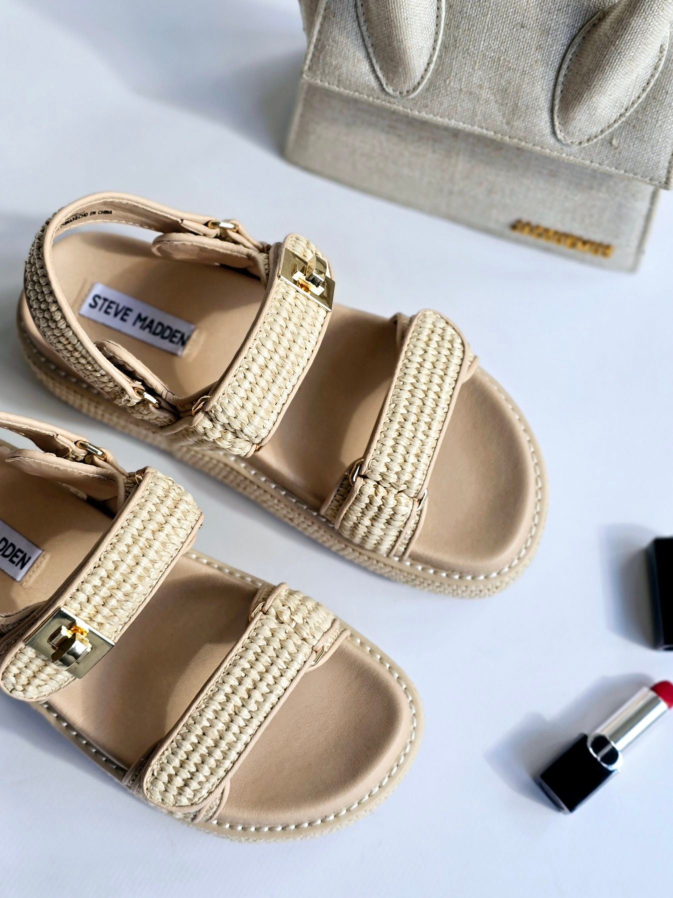 Sandales Steve Madden BIGMONA raphia Beige