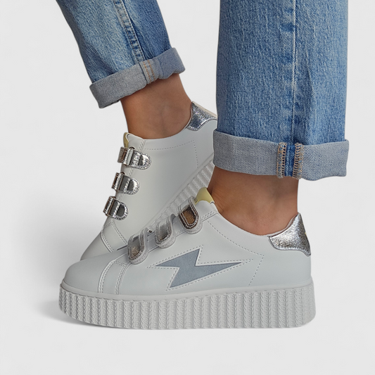 Baskets Vanessa Wu - MAGGIE Scratchs Bleu ciel & Jaune