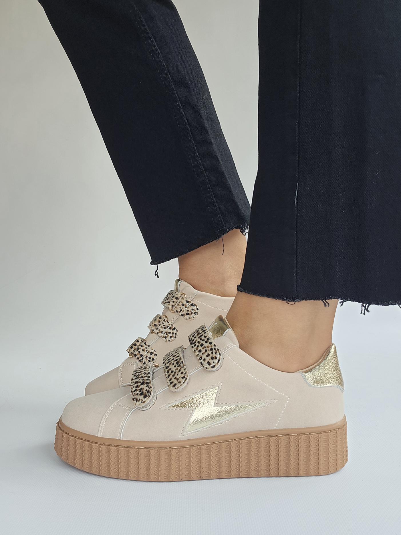 Baskets Vanessa Wu éclair Aby Beige