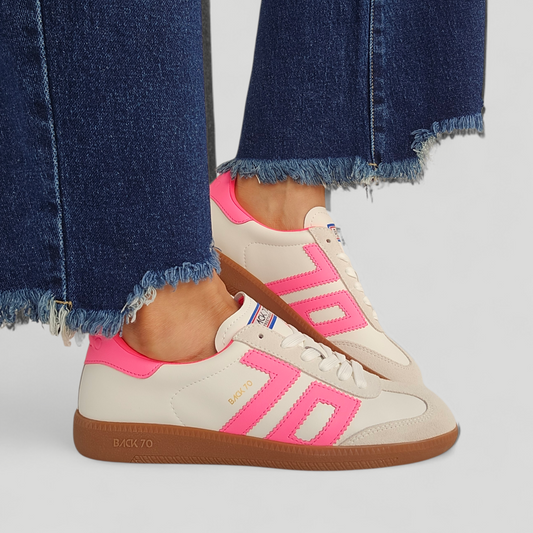 Baskets Back70 cloud Blanc & Rose
