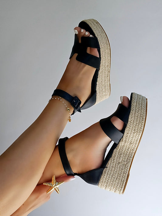 Espadrilles platforme H Noir