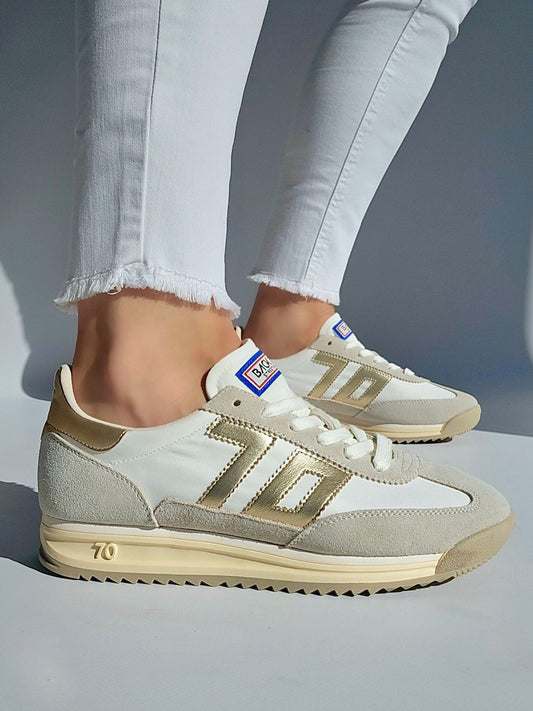 Baskets Back70 BARKLEY Jogger White / Gold
