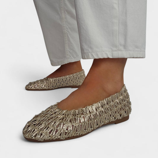 Ballerines tressées ajourées – Ballerines légères Doré