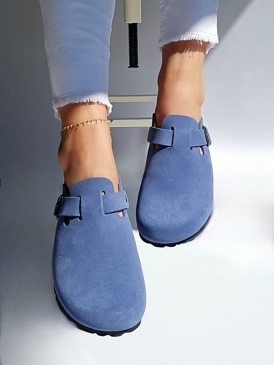Sabot cuir Solal Pastelle Paris Bleu clair