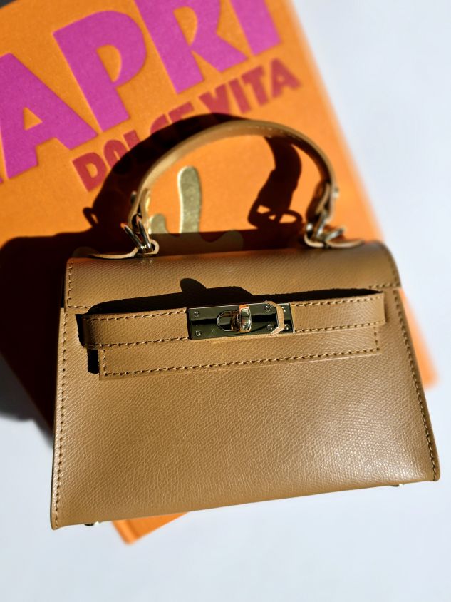 Sac bandouillère Kellie cuir petit modèle Camel