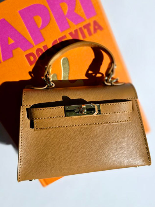Sac bandouillère Kellie cuir petit modèle Camel