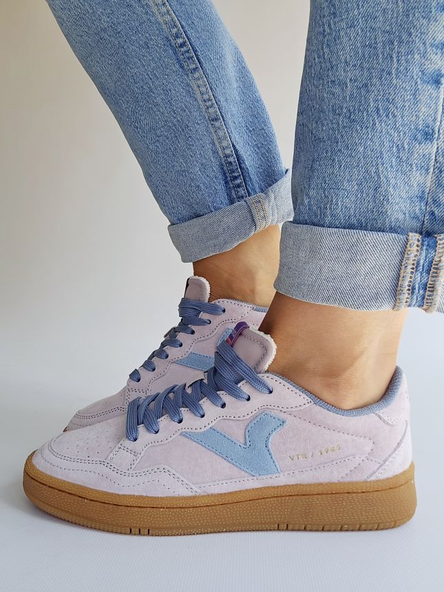 Baskets Victoria - SMASH semelle mémoire de forme Parme & Bleu