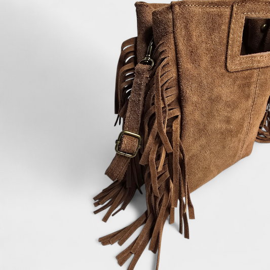 Sac frange rectangle - bandouillère Camel