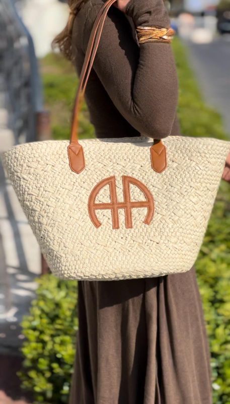 Cabas panier anse en cuir AA Beige