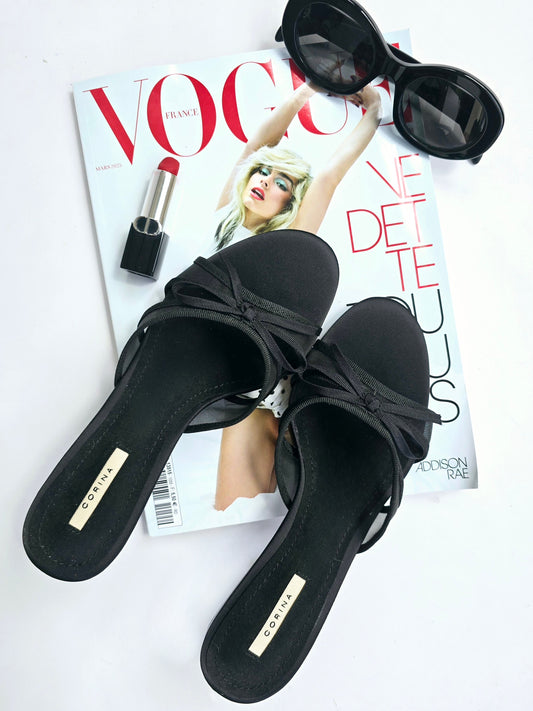 Mules Corina mini talon aiguille Noir