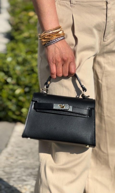 Sac bandouillère Kellie cuir petit modèle Noir