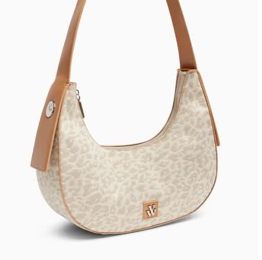 Sac demi-lune Lexie Vanessa Wu Léopard Beige