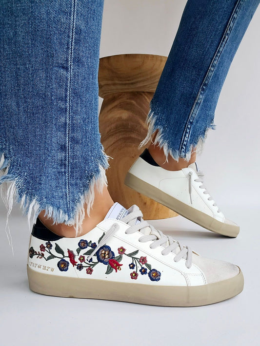 Baskets Corina Fleur Bleu