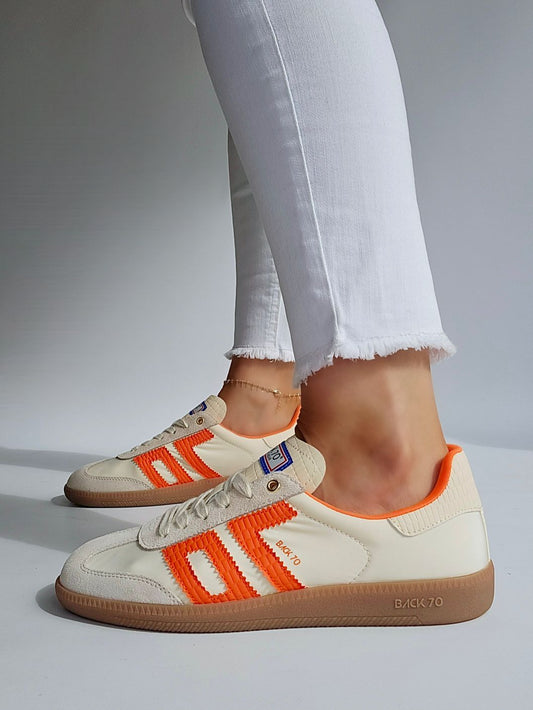 Baskets Back70 nylon Beige & Orange