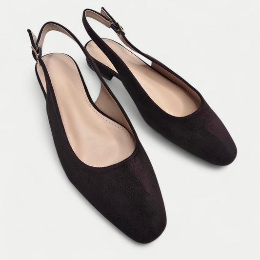 Slingbacks suédine Chocolat