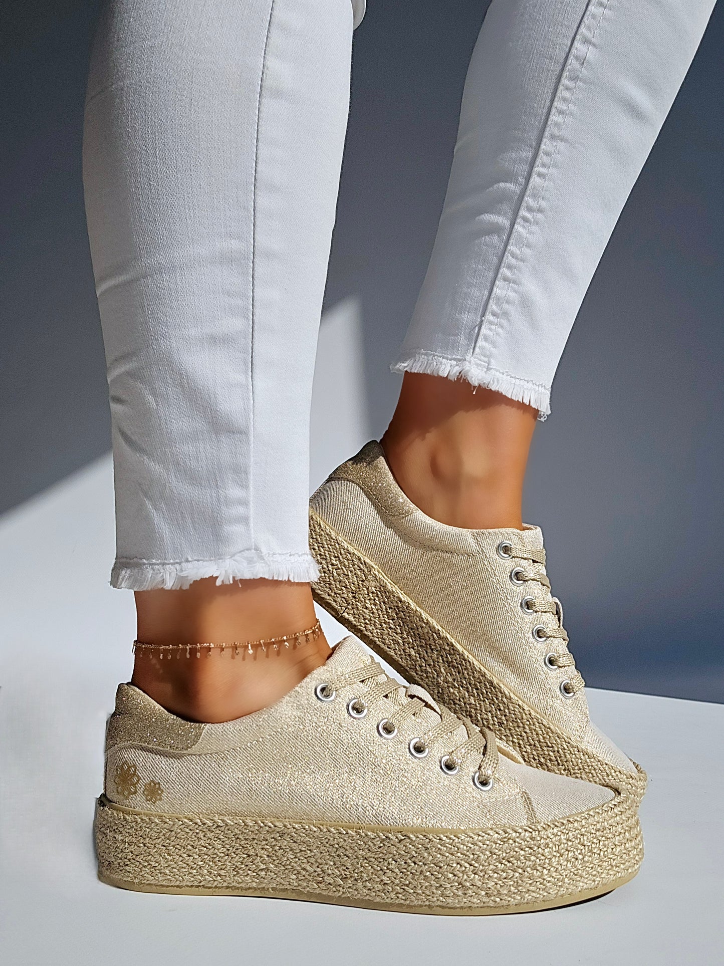 Baskets espadrilles Doré