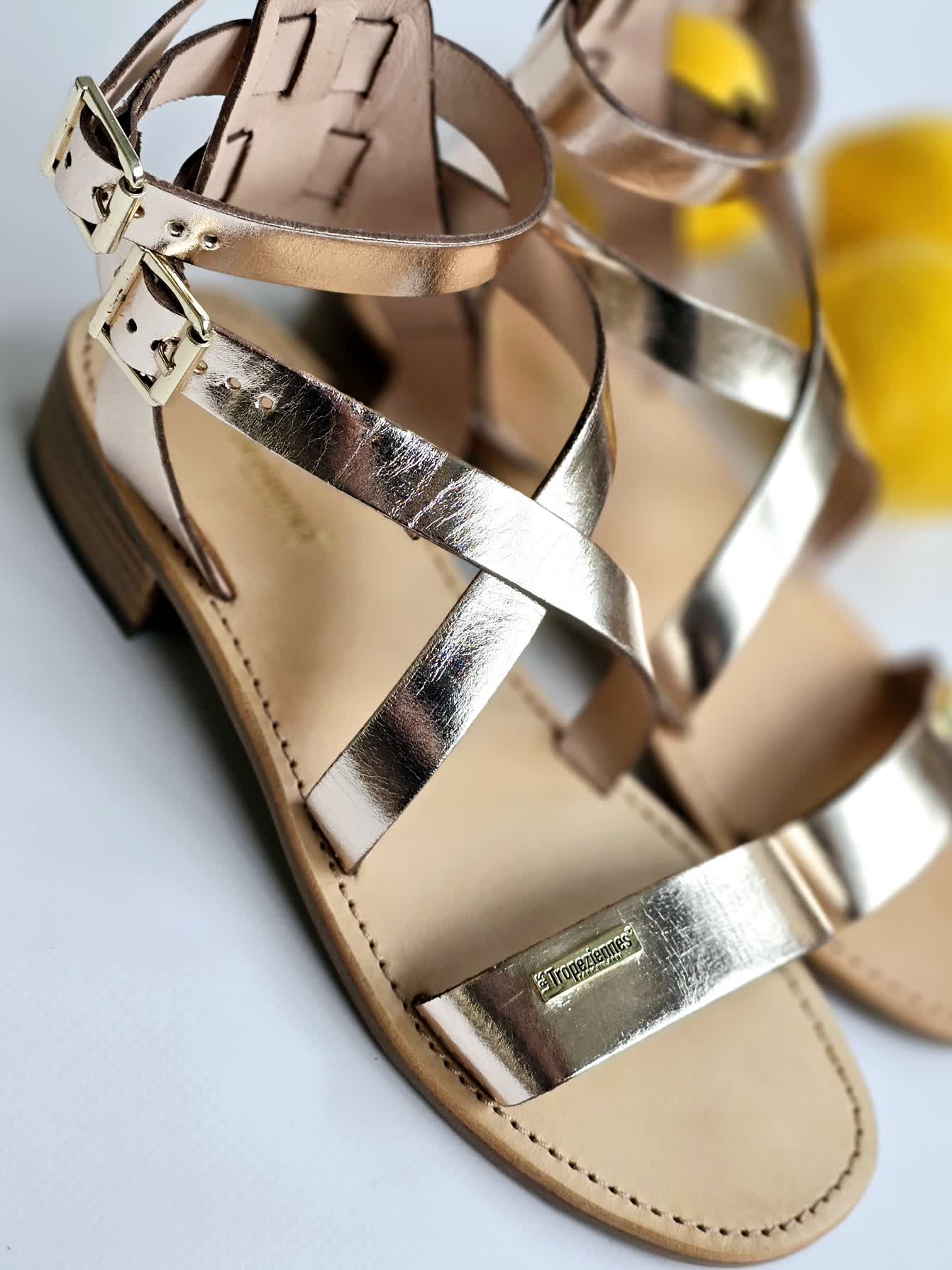 Sandales petit talon Les Tropeziennes HOCEAN Doré