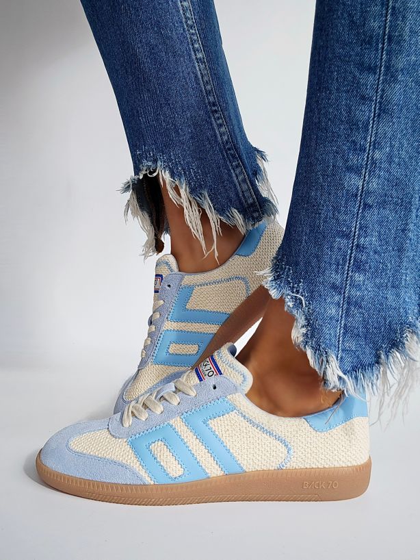 Baskets Back70 tweed Bleu ciel