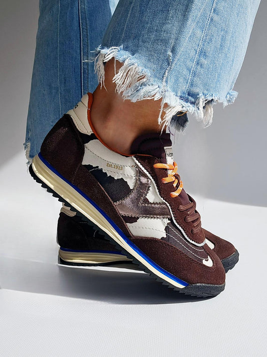 Baskets Victoria - SATURNO running Léopard double lacet