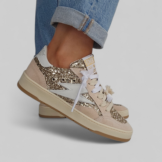 Baskets Semerdjian Dany D105 Doré champagne & Nude rosé