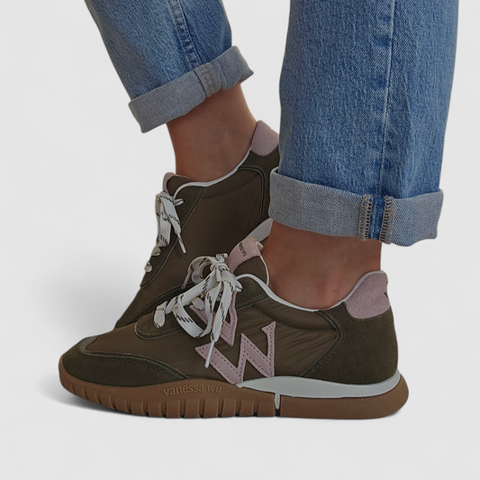 Baskets Vanessa Wu - premium cuir - Kaki