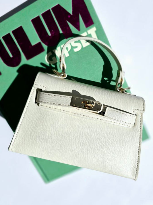 Sac bandouillère Kellie cuir petit modèle Écru