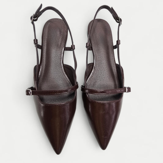 Sling back boucle - bout pointu Chocolat