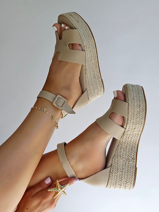 Espadrilles platforme H Beige