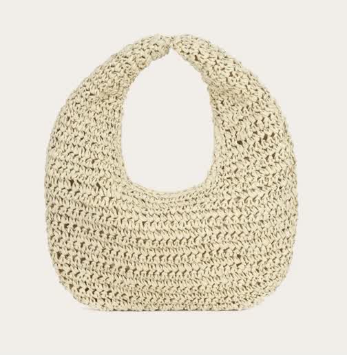 Sac banane raphia Beige clair