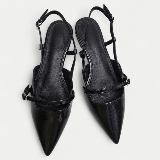 Sling back boucle - bout pointu Noir