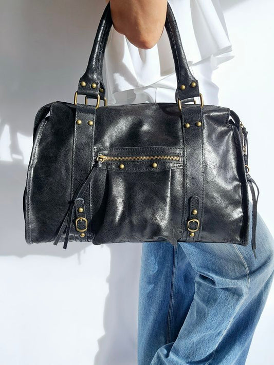 Sac Balou cuir grand modèle 100% cuir Noir