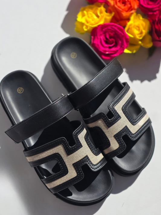 Mules H scratch Noir
