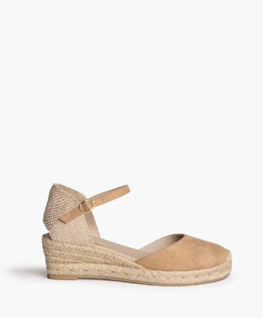 Espadrilles compensées fermées Corina Beige