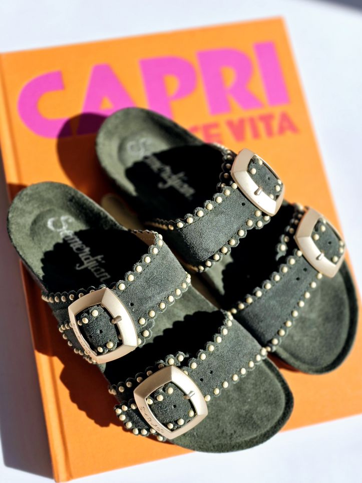 Mules ARONA cuir Semerdjian Vert