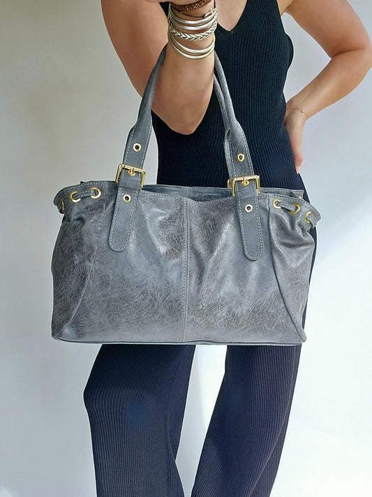 Sac Gérard grand modèle Cuir Gris