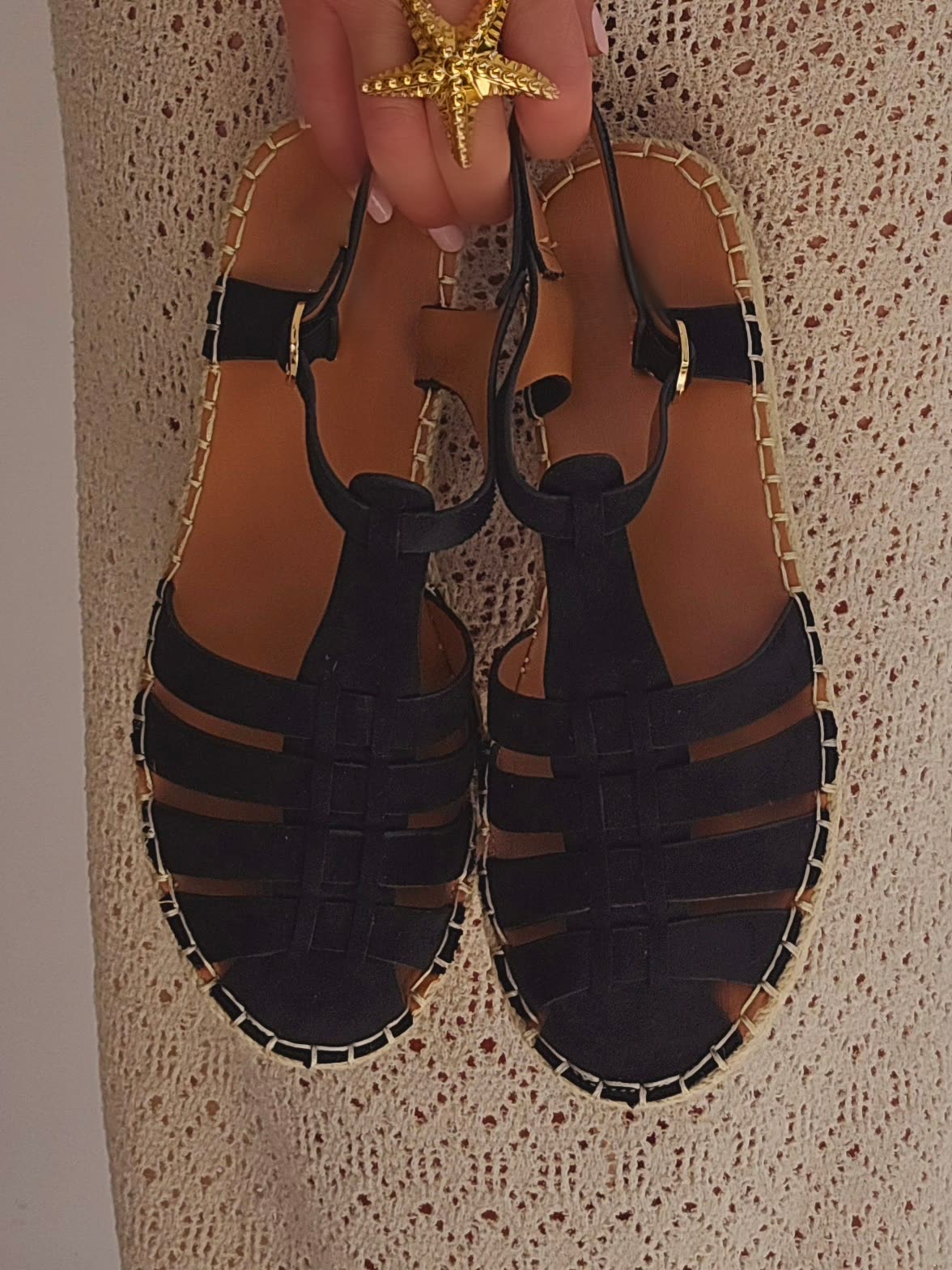 Spartiates espadrilles fermées Noir