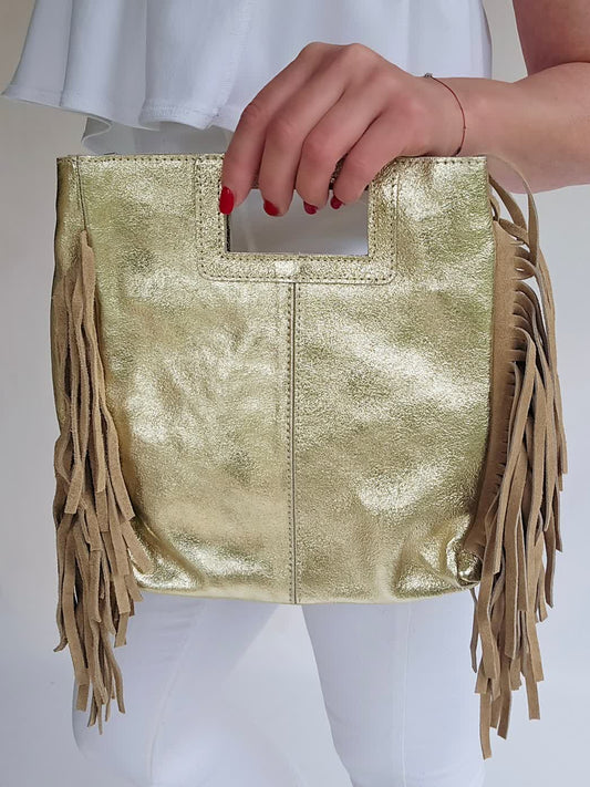 Sac bandouillère Frange Doré