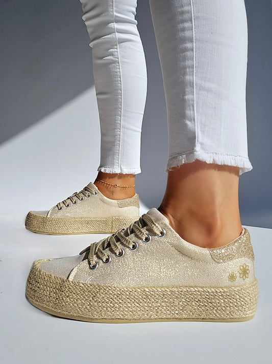 Baskets espadrilles Doré