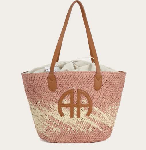 Cabas panier anse en cuir AA Rose