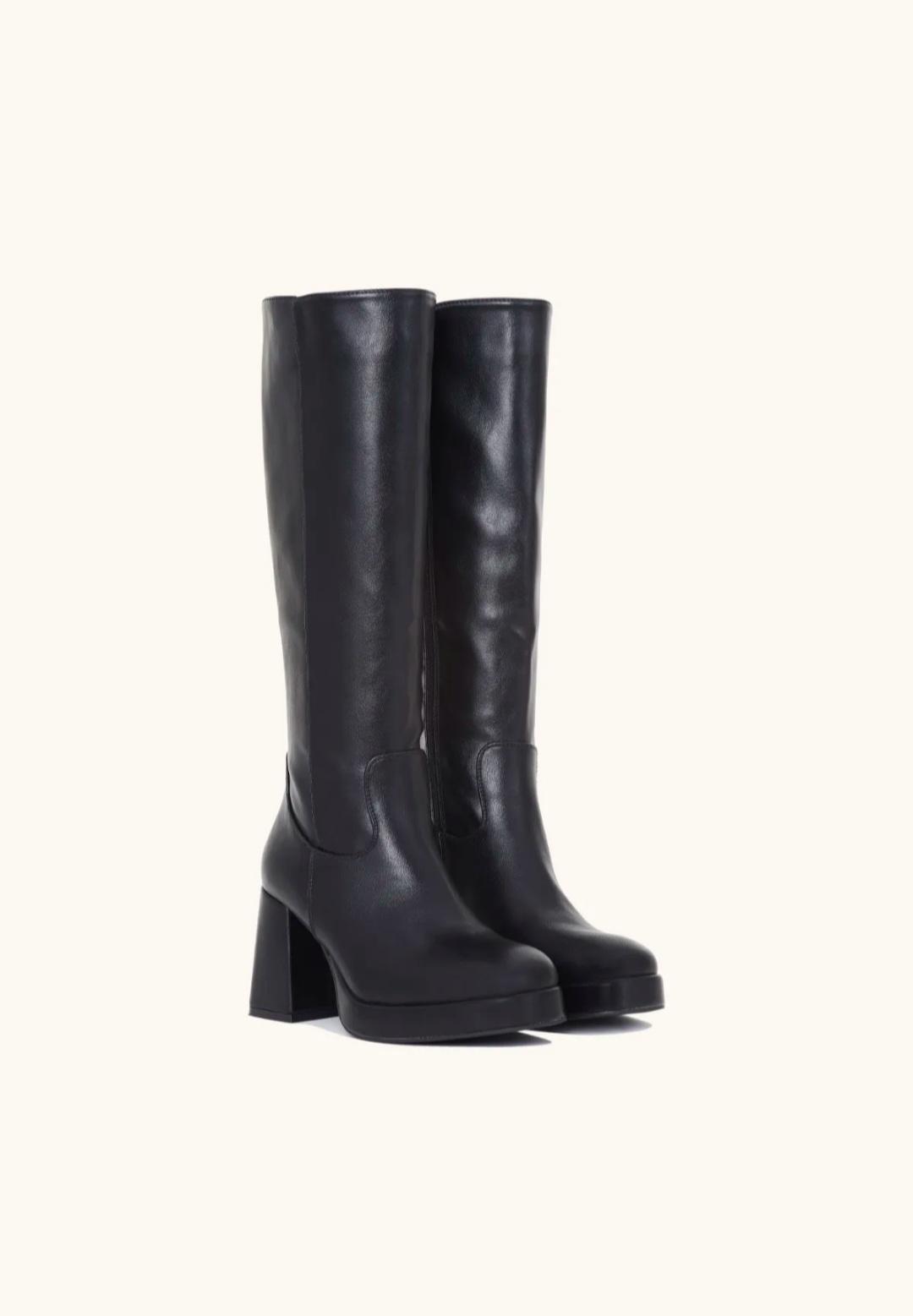 Bottes à talon semelle épaisse Noir