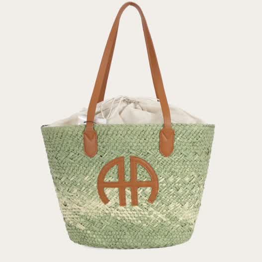 Cabas panier anse en cuir AA Vert