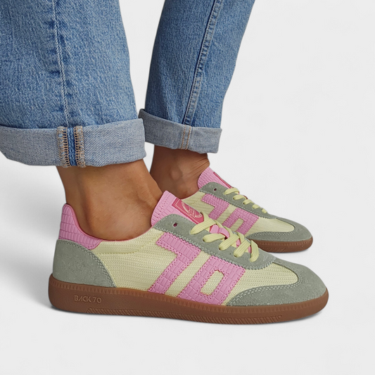Baskets Back70 Ghost jaune/vert/rose