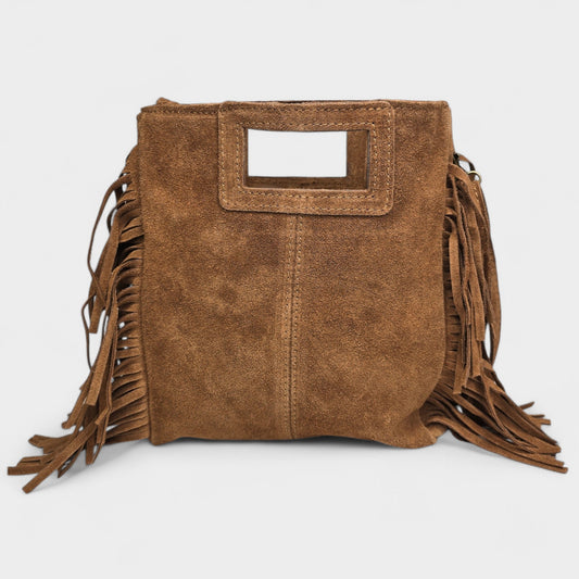 Sac frange rectangle - bandouillère Camel